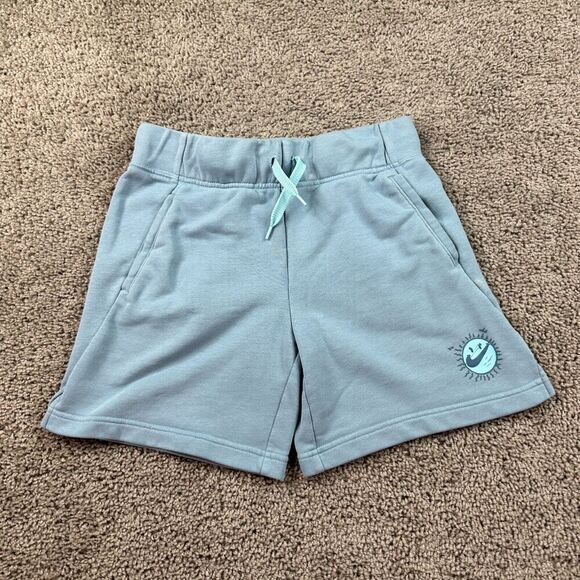 Nike Shorts Girls Large Blue French Terry Sun Club Activewear Running Kids - Picture 2 of 16